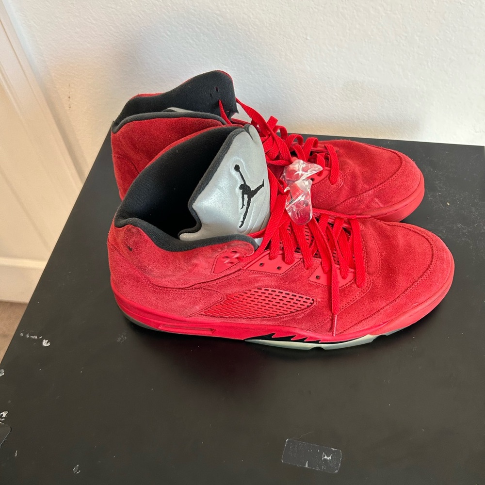 Air Jordan 5 Retro Red Suede Sneakers